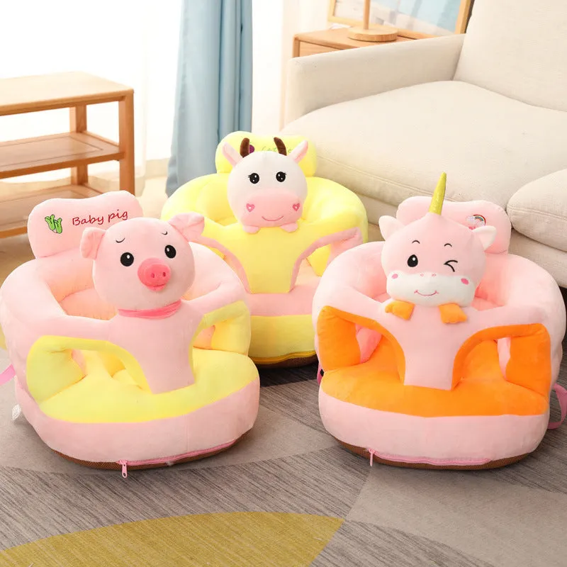 Importikaah Cute Anti-Rollover Baby Sitting Sofa Plush Toy: Learn-to-Sit Cartoon Companion