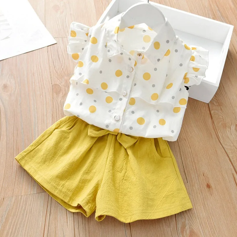 Kids Set Children's Clothes Suit Flower Print Set Top Denim Skirt 2Pcs Toddler Children Outfits Clothing Sets