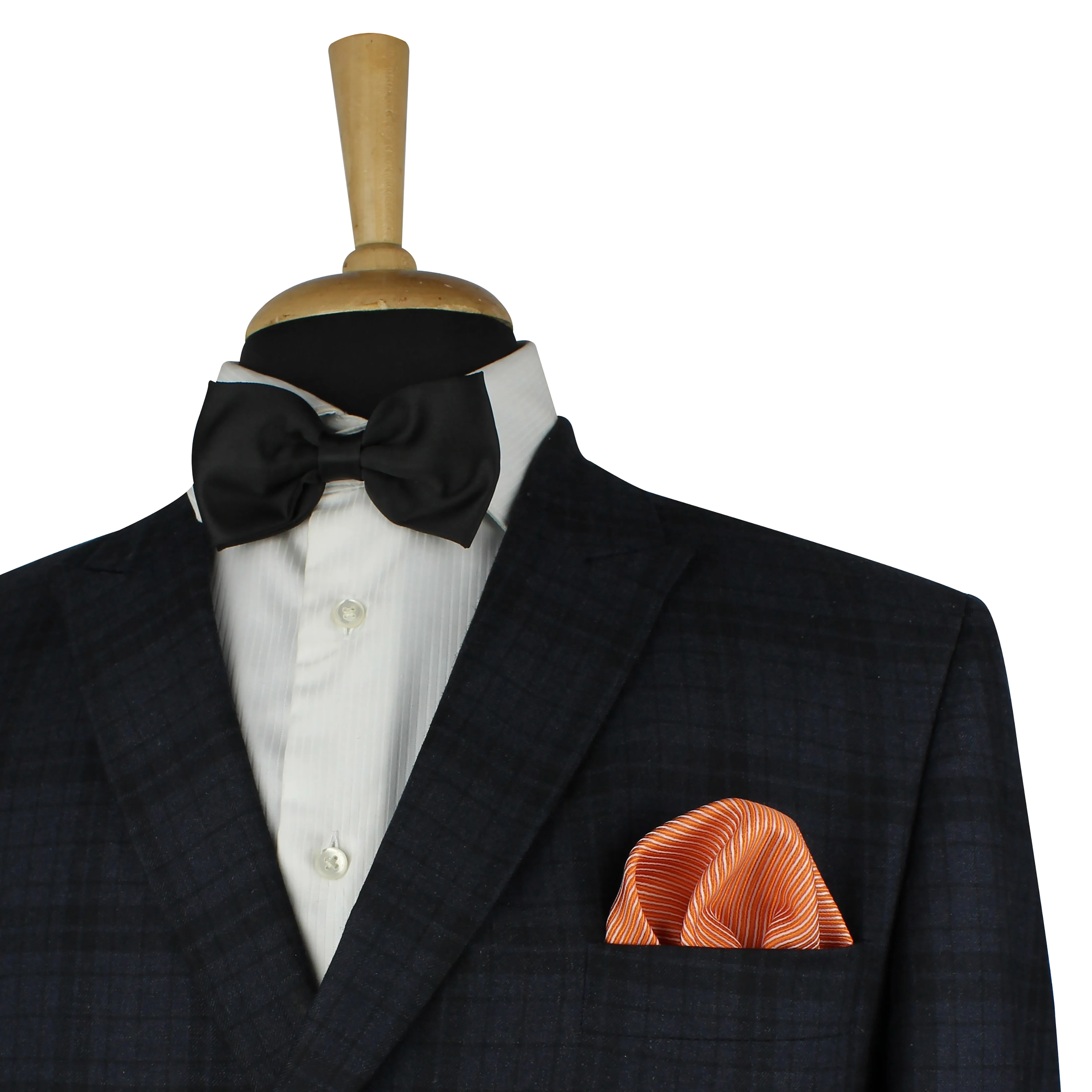 Kovove Orange Striped Necktie and Pocket Square Gift Box