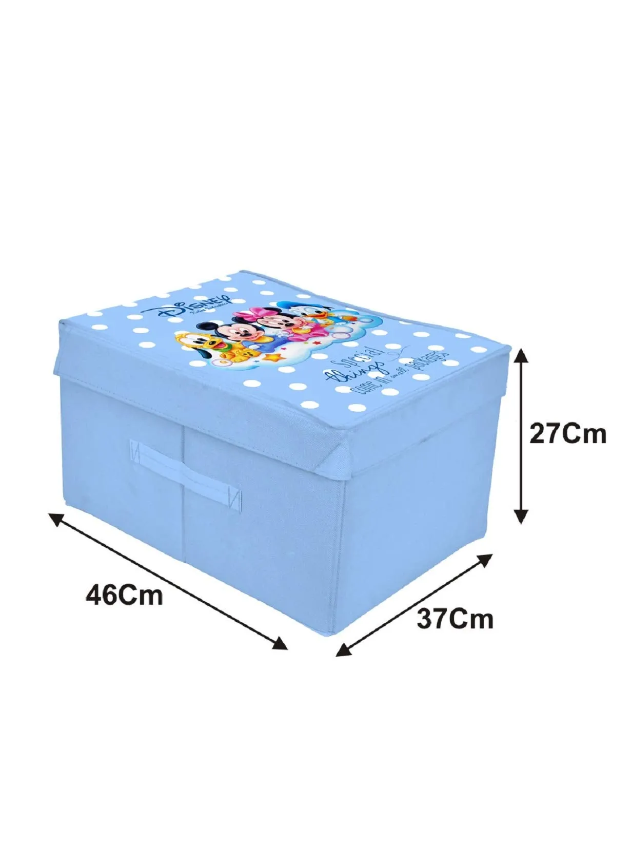 Kuber Industries Disney Kids Team Mickey Print Non Woven 2 Pieces Fabric Foldable Saree,Shirt Cover Storage Organizer Box with With Lid, Extra Large (Grey & Royal Blue)-KUBMART16334