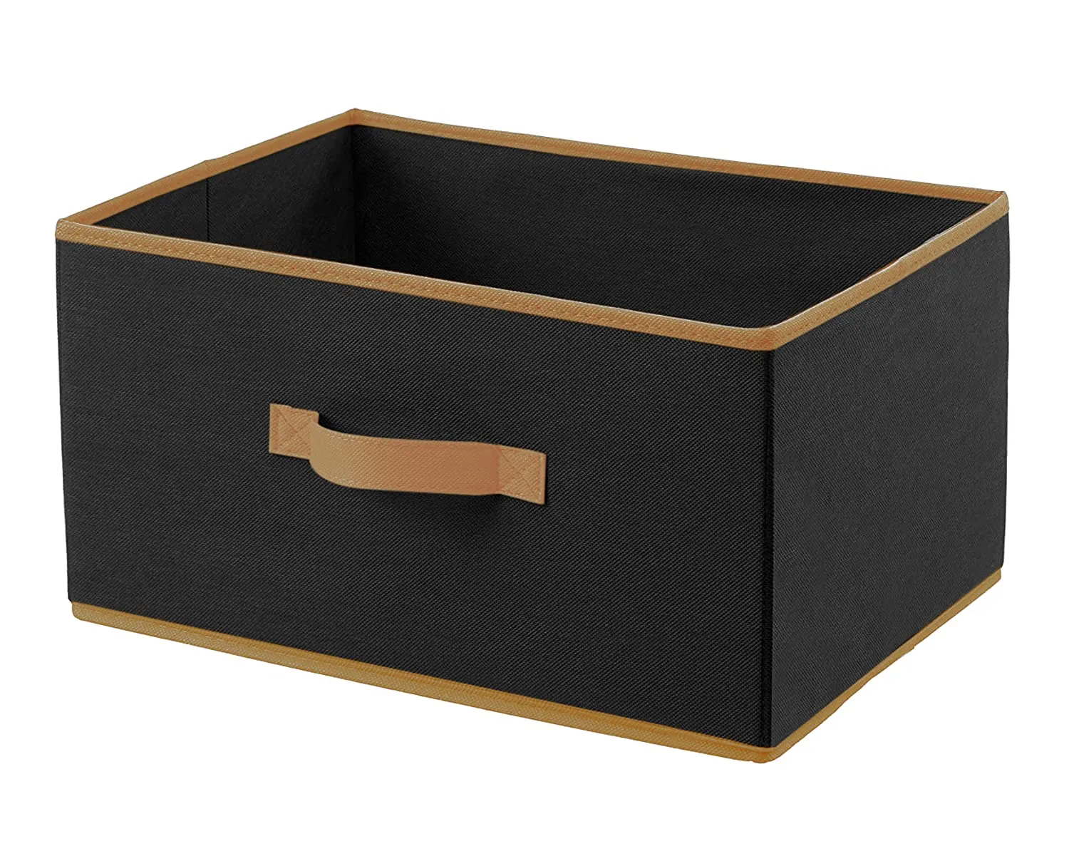 Kuber Industries Non-Woven Rectangular Flodable Cloth Storage Box, Pack of 4 (Black & Brown)-HS40KUBMART23933