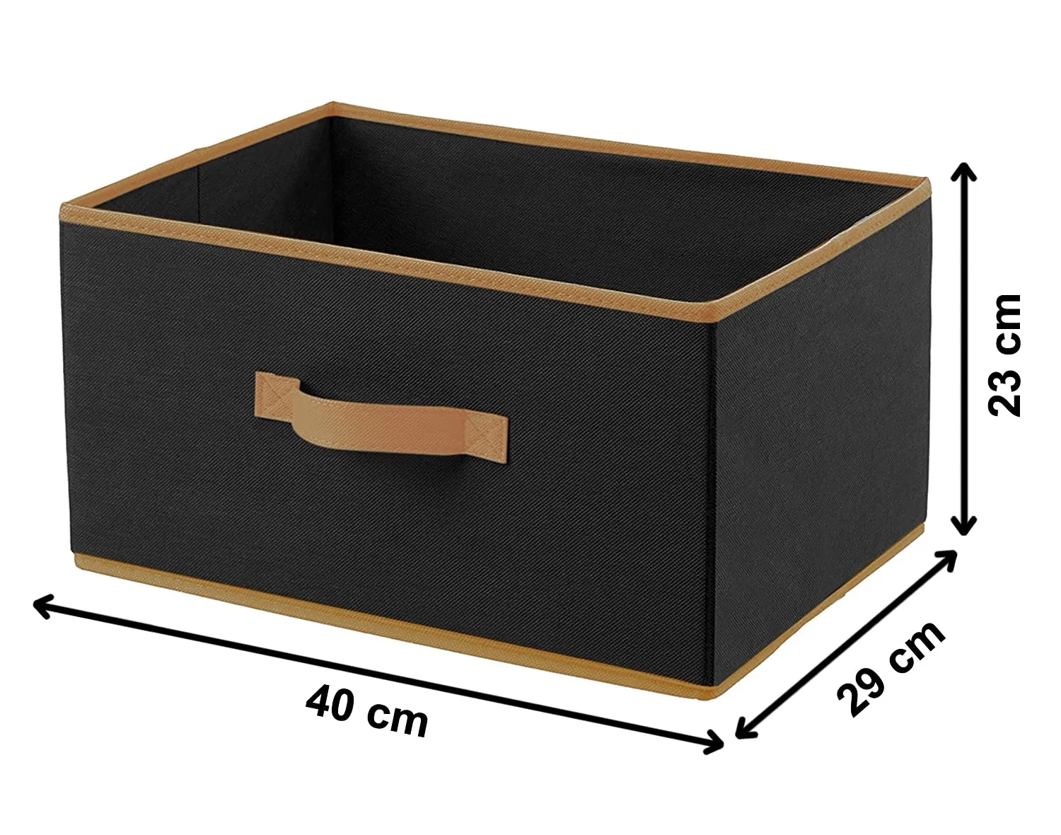 Kuber Industries Non-Woven Rectangular Flodable Cloth Storage Box, Pack of 4 (Black & Brown)-HS40KUBMART23933