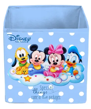 Kuber Industries Storage Box|Toy Box Storage For Kids|Foldable Storage Box|Disney Baby Team Mickey (Royal Blue)