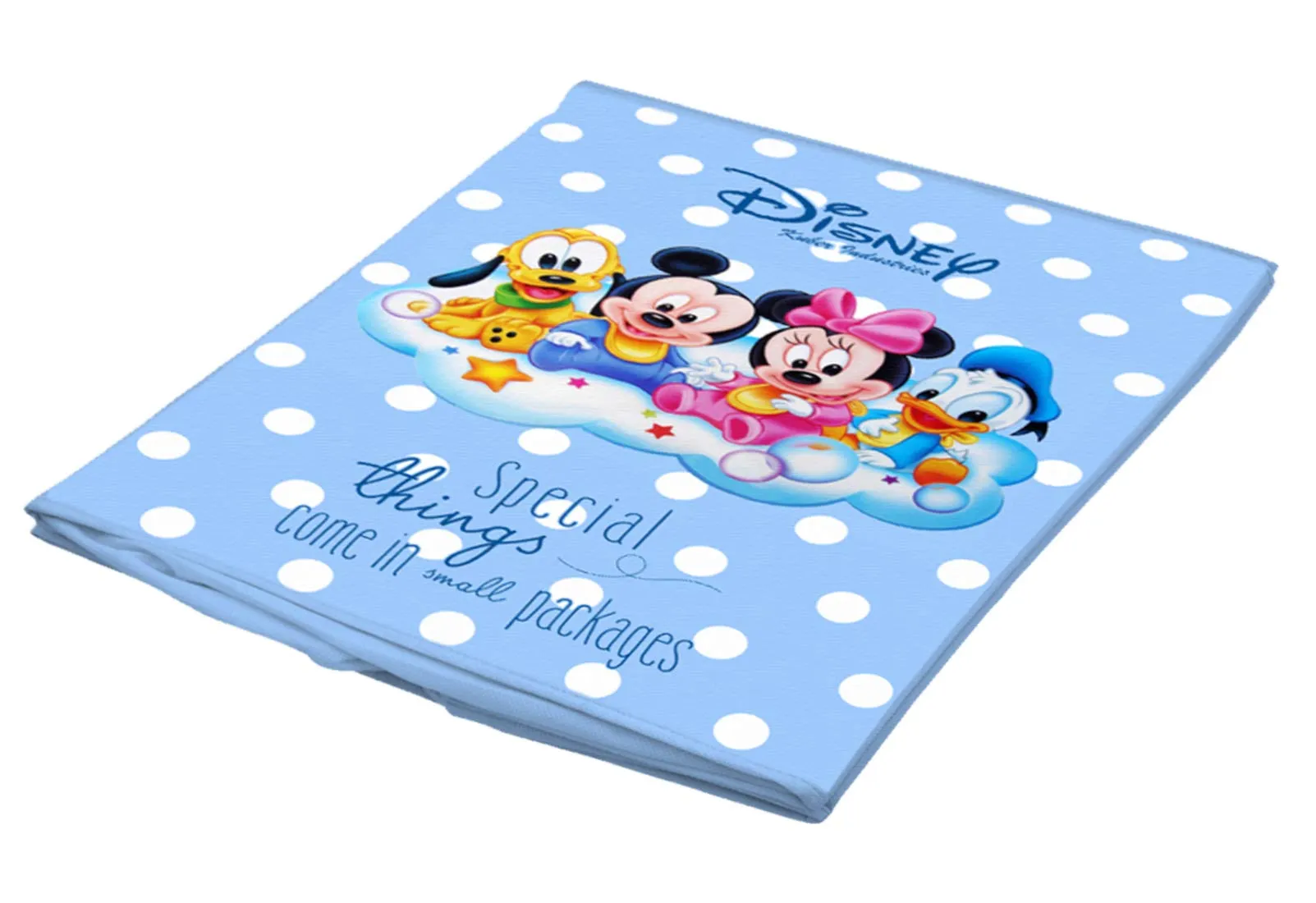 Kuber Industries Storage Box|Toy Box Storage For Kids|Foldable Storage Box|Disney Baby Team Mickey (Royal Blue)