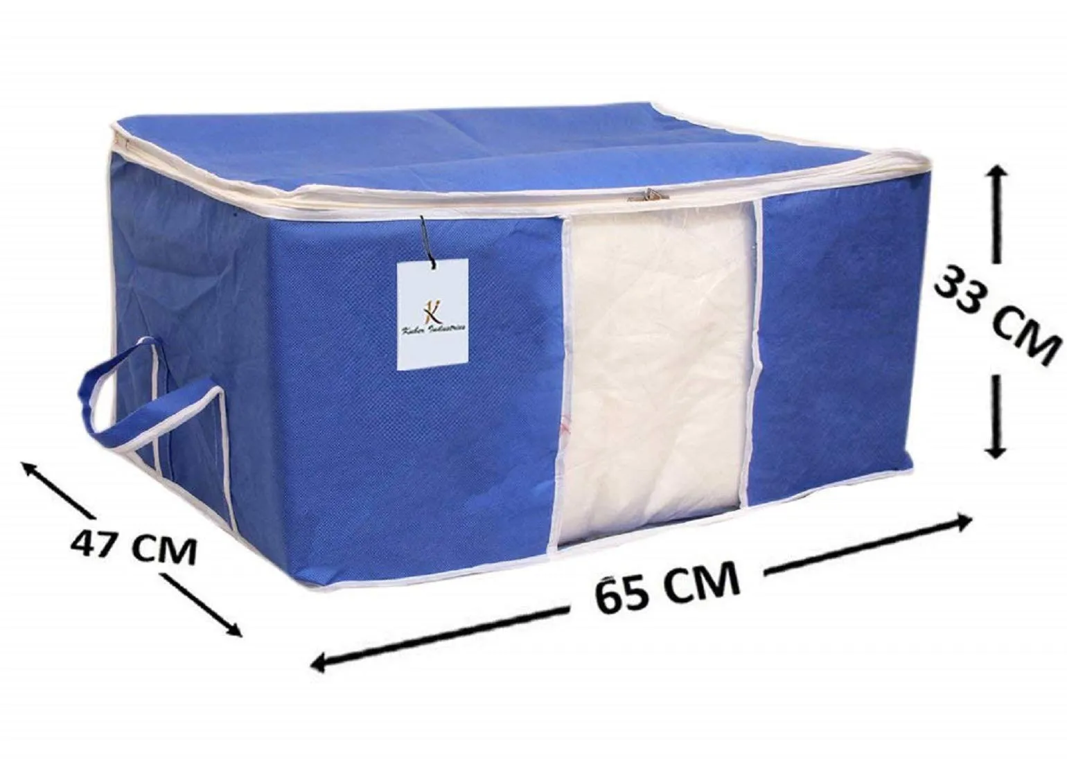 Kuber Industries Underbed Storage Bag, Storage Organiser, Blanket Cover Set of 3 - Royal Blue, Extra Large Size-CTKTC14146