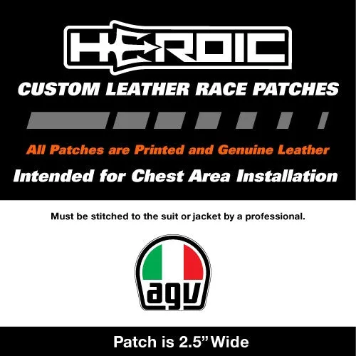 Leather Printed Patches - AGV Helmet - Collarbone