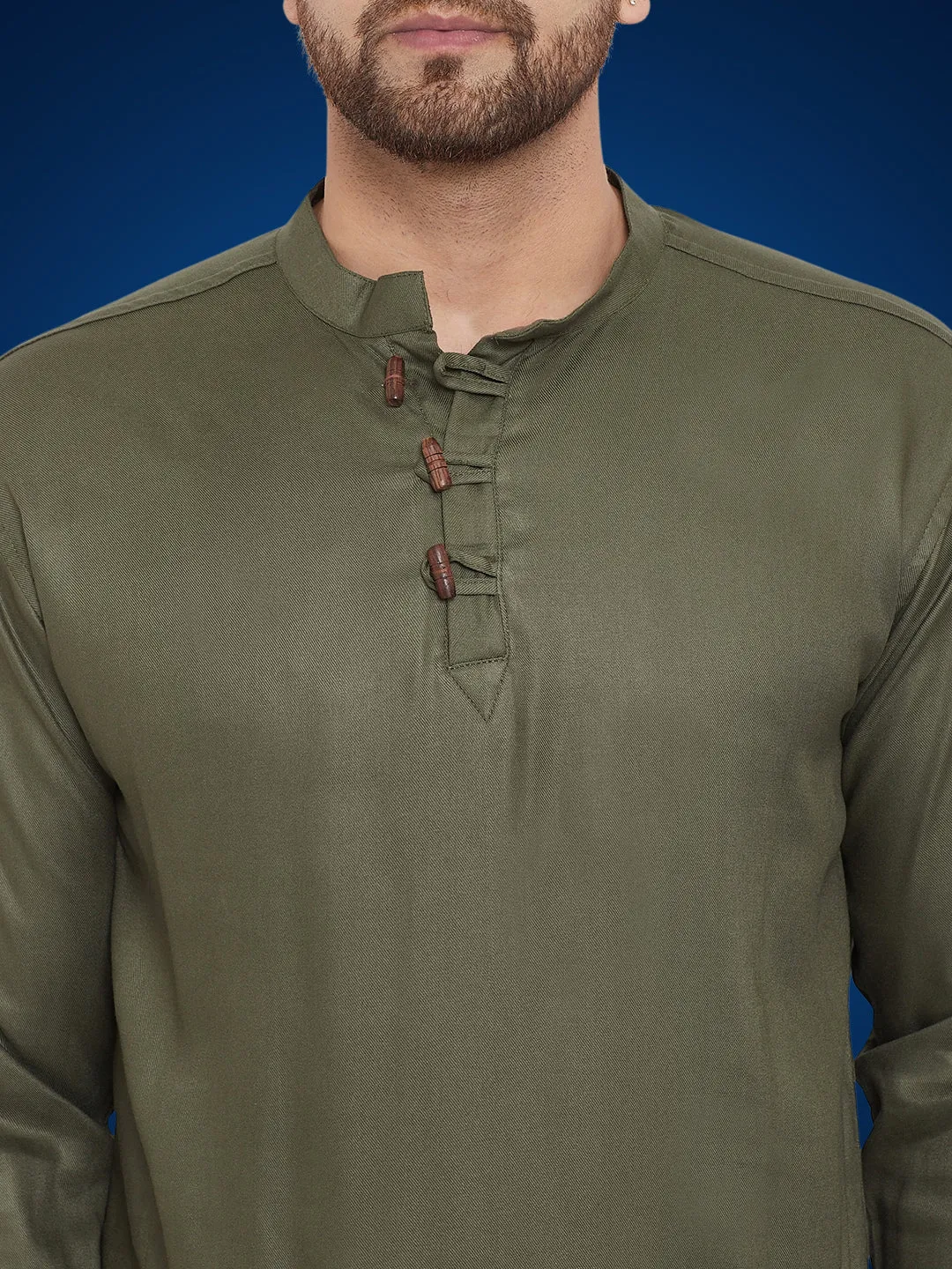 Men's Pure Cotton  Green Kurta - Even Apparels