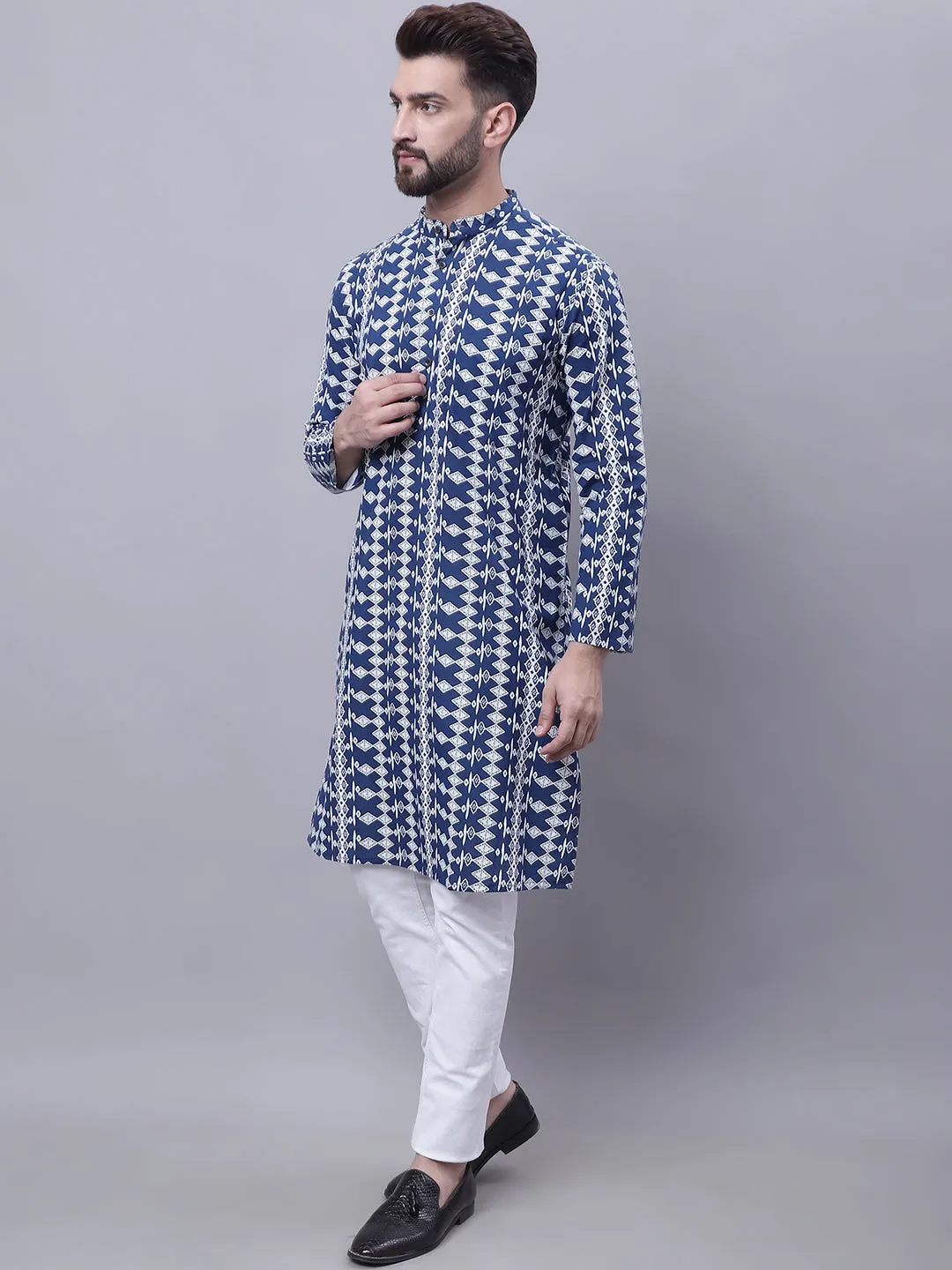 Men's Pure Cotton Kurta With Band Collar - Even Apparels USA