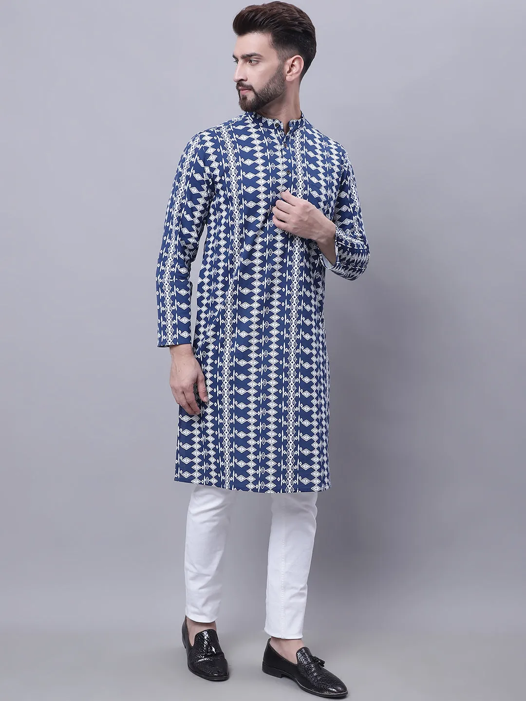 Men's Pure Cotton Kurta With Band Collar - Even Apparels USA