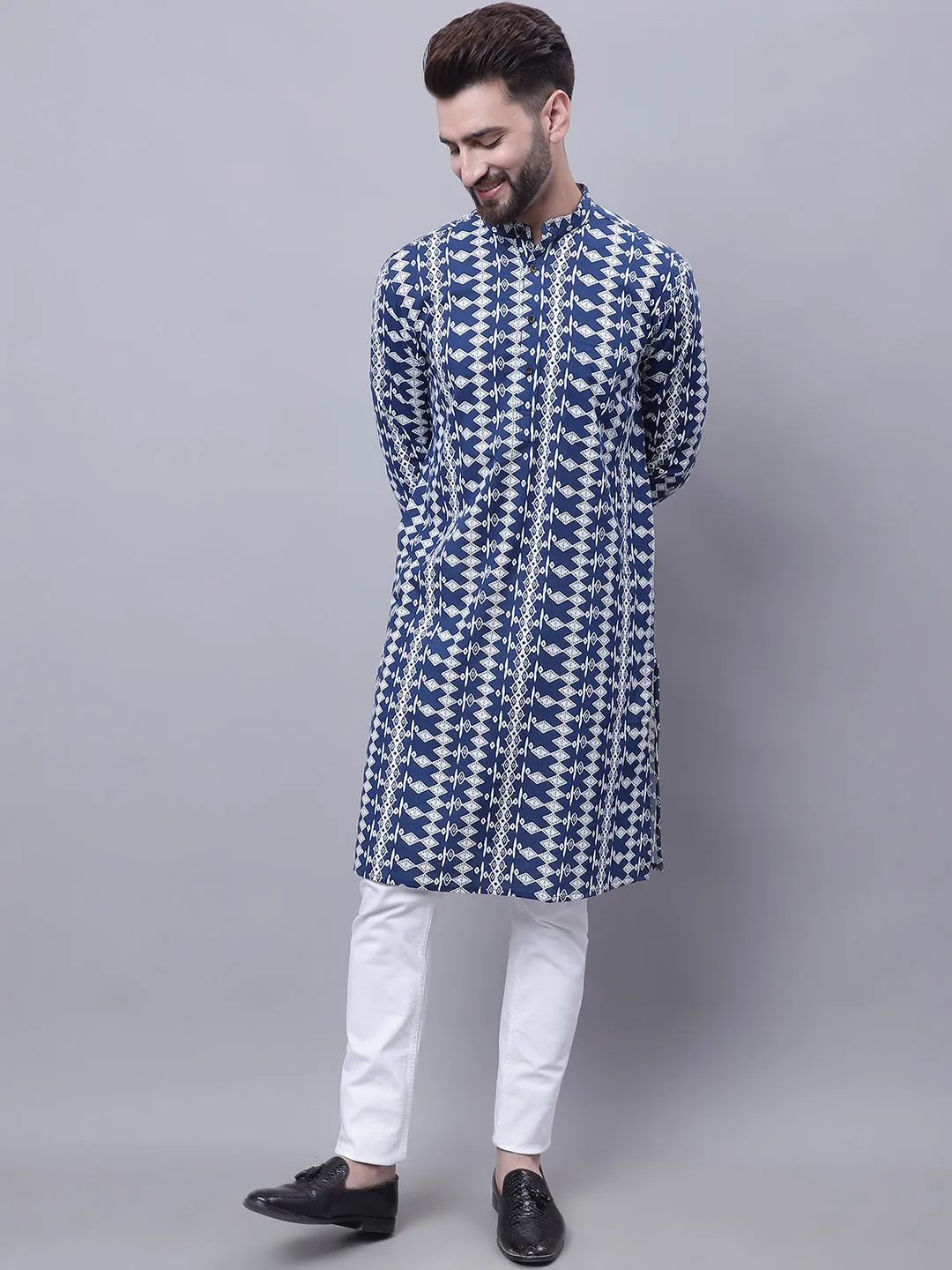 Men's Pure Cotton Kurta With Band Collar - Even Apparels USA