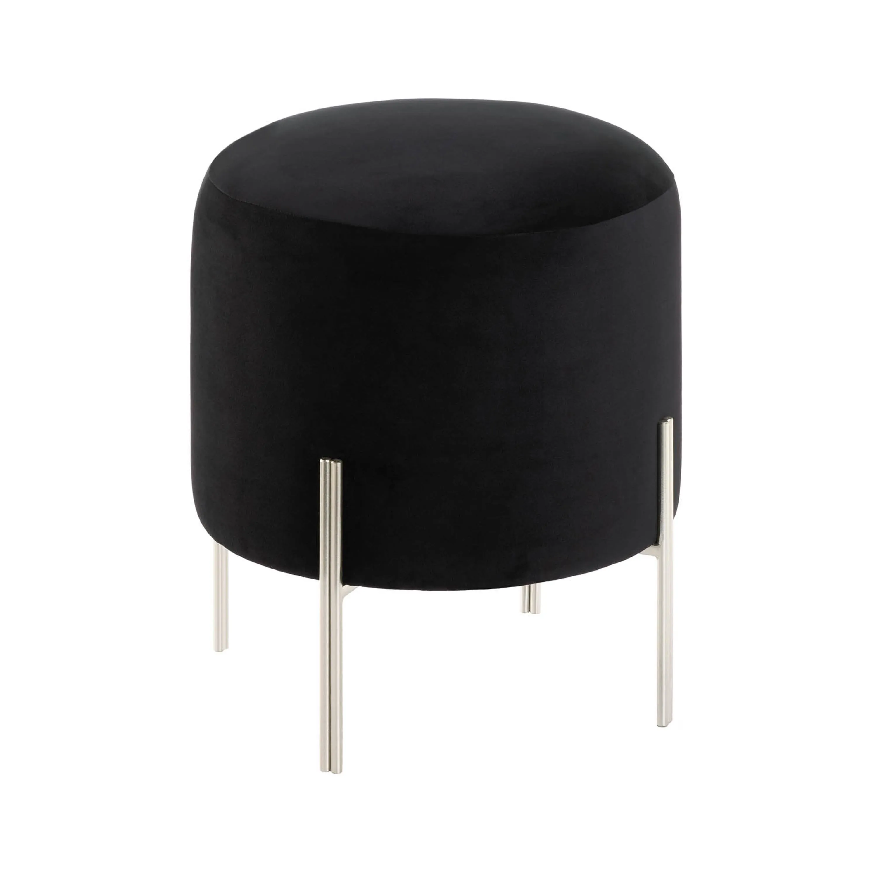 MODERN BLACK VELVET STOOL