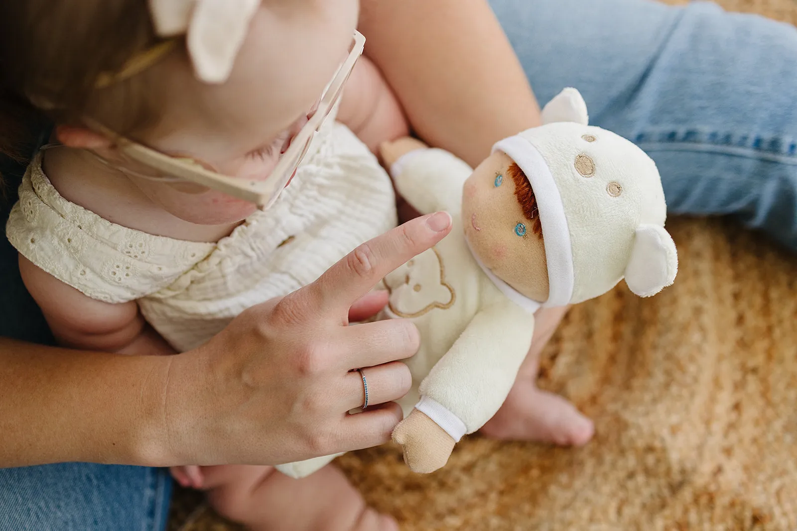 My First Unisex Baby Doll in Yellow with Rattle