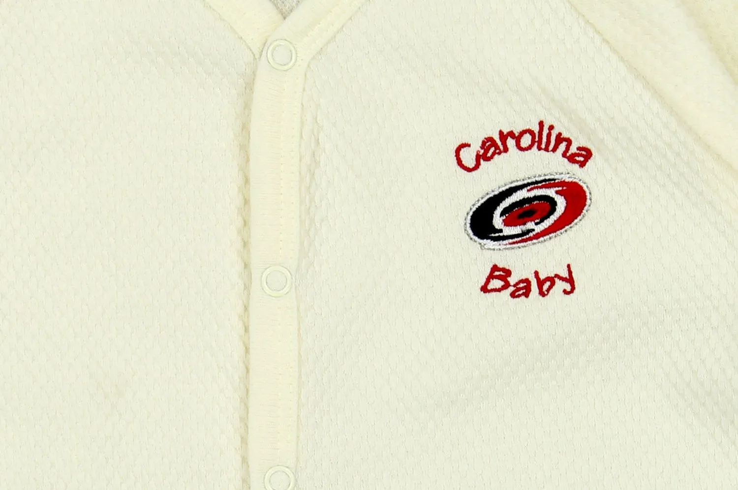 NHL Infant Carolina Hurricanes Textured Sleeper Pajamas, Cream