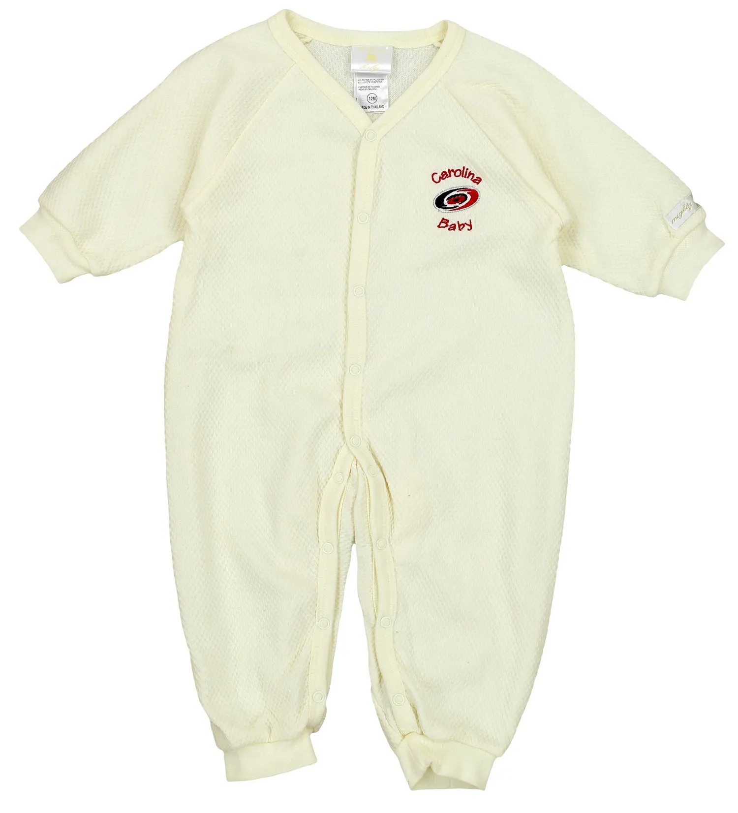 NHL Infant Carolina Hurricanes Textured Sleeper Pajamas, Cream