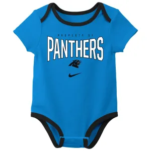 Nike NFL Infant Newborn Carolina Panthers Nostalgic Icon Creeper 3-Pack Set