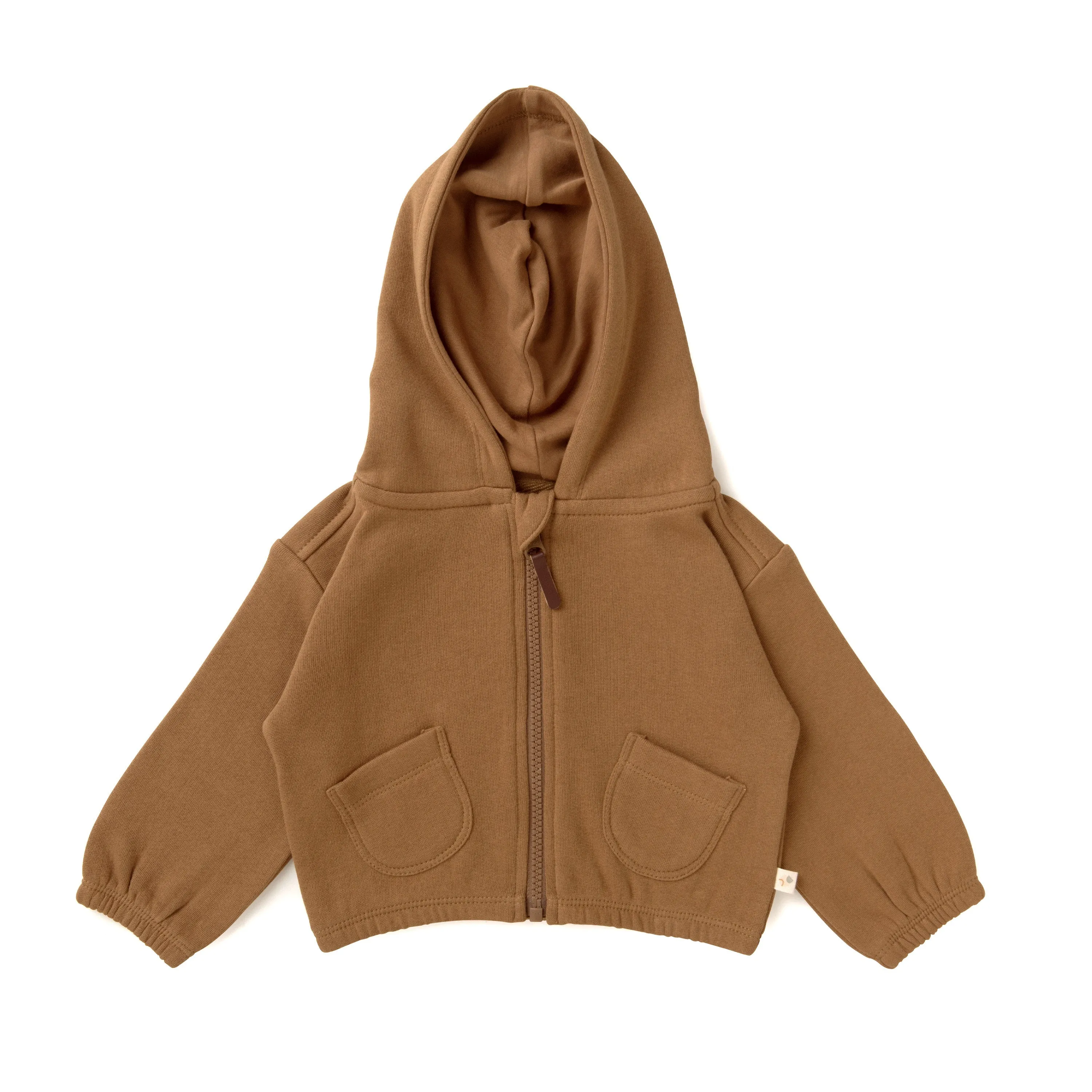 Organic Baby Toddler Hooded Jacket - Tan