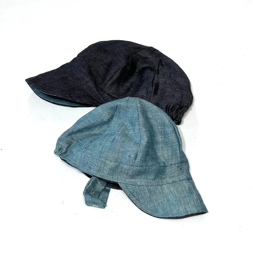 Organic Reversible EcoCap Sun Hat - Seaside Linen