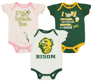 Outerstuff NCAA Infant Girls North Dakota State Bison Three Piece Creeper Set