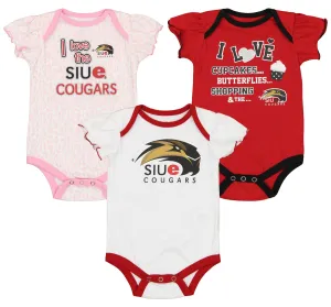 Outerstuff NCAA Infant Girls SIU Edwardsville Cougars Three Piece Creeper Set