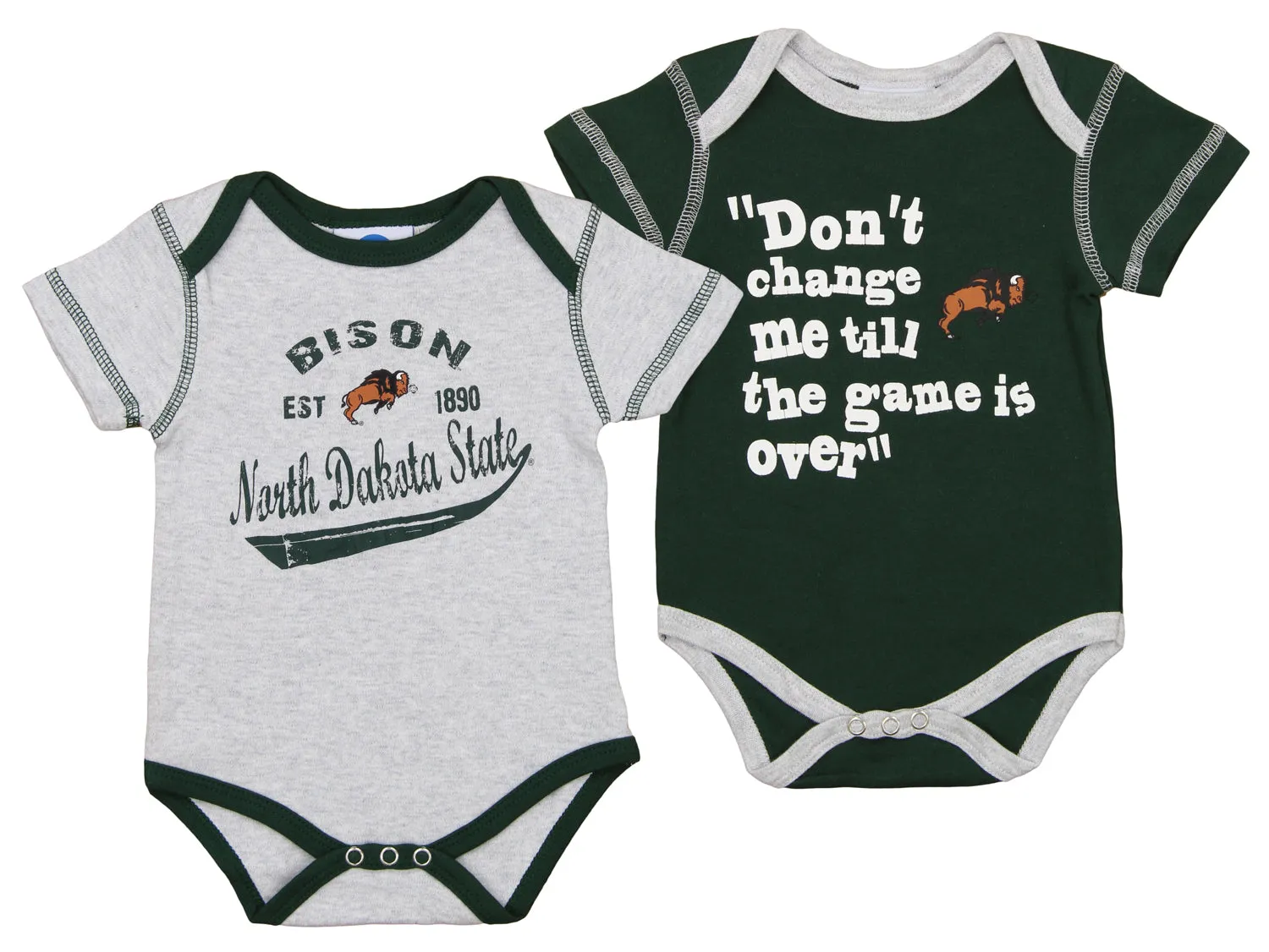 OuterStuff NCAA Infant North Dakota State Bisons Bodysuit 2 Pack Set