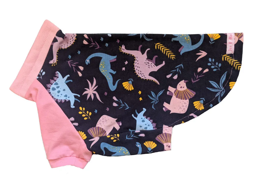 Pastel Dinosaur Raglan Dog Pajamas