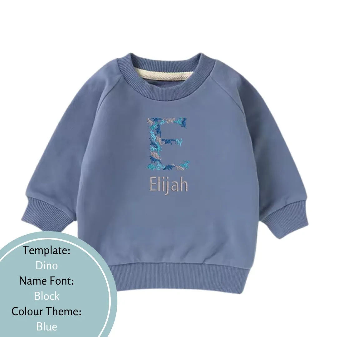 Personalised Dinosaur Design Baby and Toddler Crewnecks