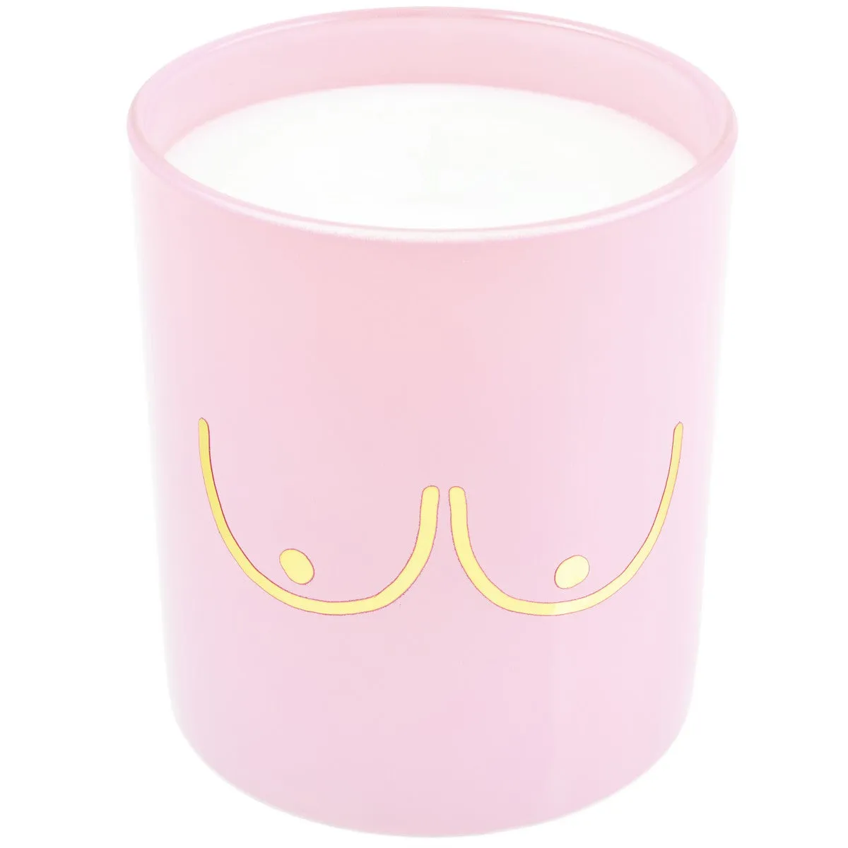 Pink Ribbon Pastel Pink Boobs Candle