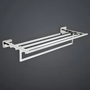 Plantex 304 Grade Stainless Steel 24 Inches Large Towel Rack for Bathroom/Towel Holder/Towel Stand for Bathroom Accessories - Benz (Chrome)