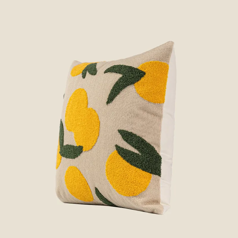 Plants Embroidered Throw Pillow