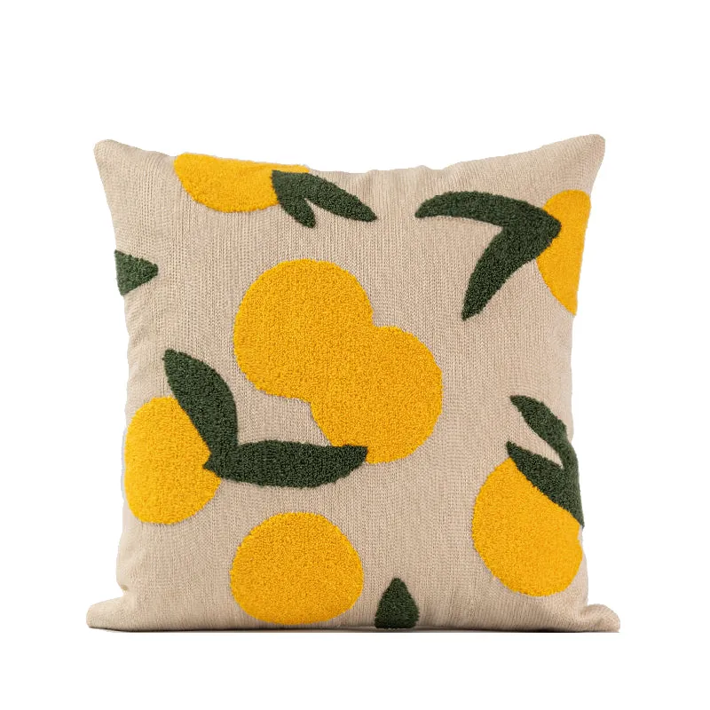 Plants Embroidered Throw Pillow