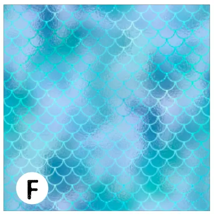 Printed HTV SPARKLING MERMAID SCALES Patterned Heat Transfer Vinyl 12 x 12 inch Sheet