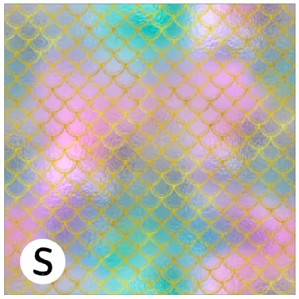 Printed HTV SPARKLING MERMAID SCALES Patterned Heat Transfer Vinyl 12 x 12 inch Sheet