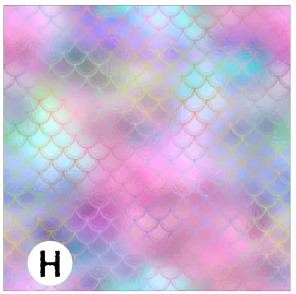 Printed HTV SPARKLING MERMAID SCALES Patterned Heat Transfer Vinyl 12 x 12 inch Sheet