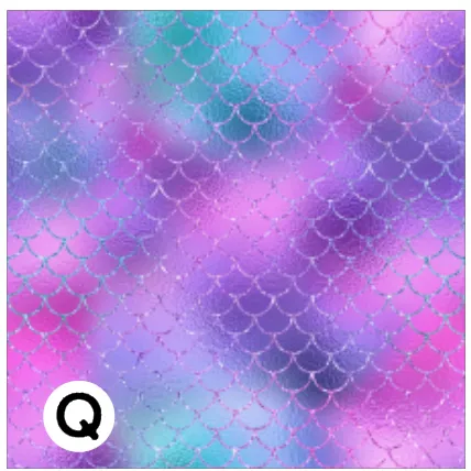 Printed HTV SPARKLING MERMAID SCALES Patterned Heat Transfer Vinyl 12 x 12 inch Sheet