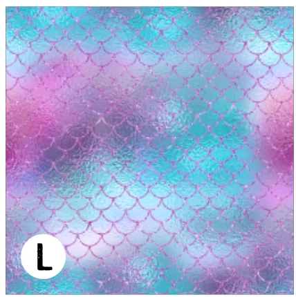 Printed HTV SPARKLING MERMAID SCALES Patterned Heat Transfer Vinyl 12 x 12 inch Sheet