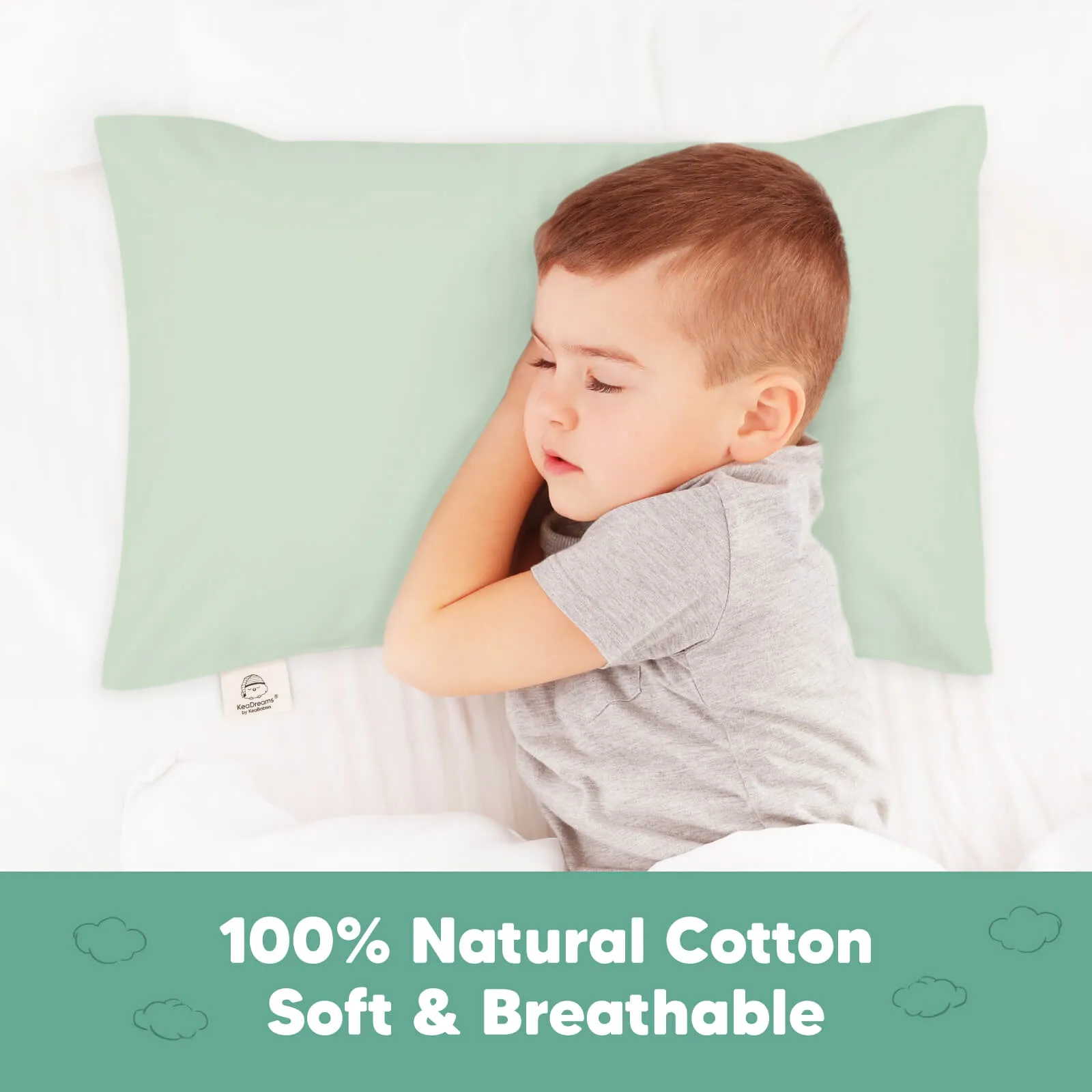 Printed Toddler Pillowcase 13X18" (Sage)