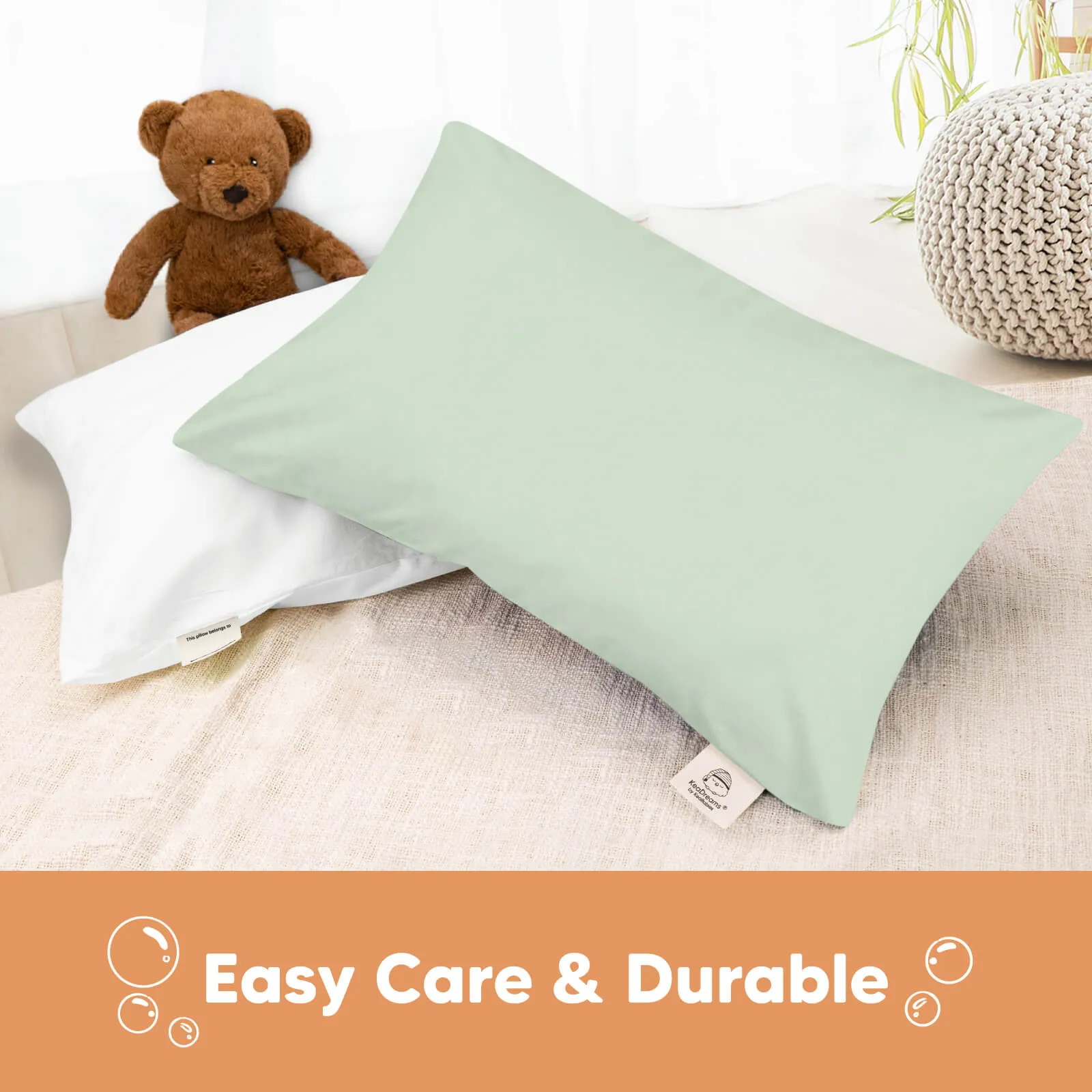 Printed Toddler Pillowcase 13X18" (Sage)