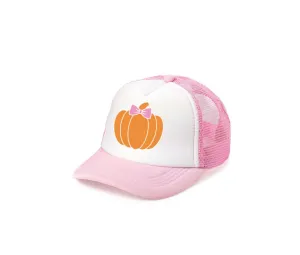 Pumpkin Patch Trucker Hat Pink and White