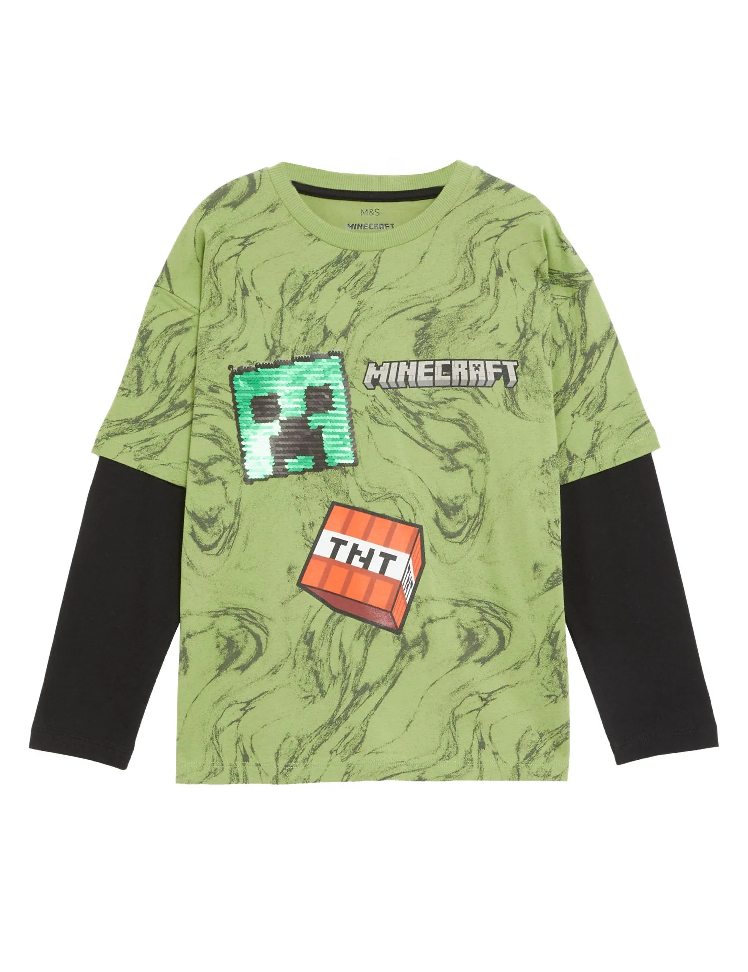 Pure Cotton Minecraft Mock Sleeve Top