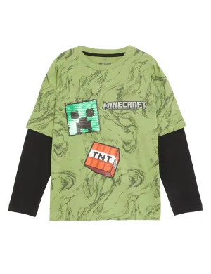 Pure Cotton Minecraft Mock Sleeve Top