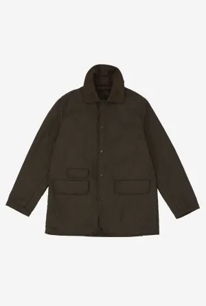 Quilted Jacket Technical Wool Dark Moss