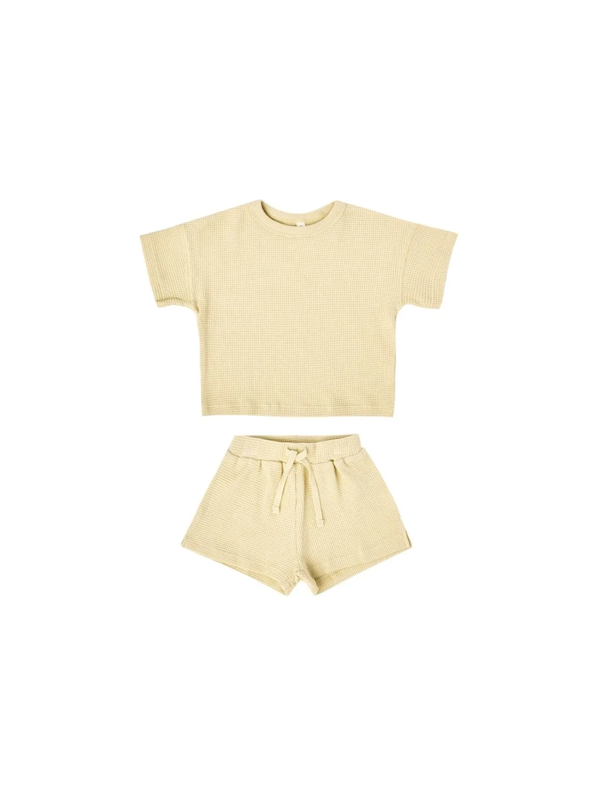 Quincy Mae Baby & Toddler Yellow Organic Waffle Shorts Set