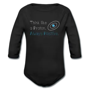 "Think like a Proton" (white) - Baby Long Sleeve One Piece