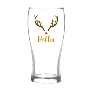 Reindeer Christmas Standard Beer Glass