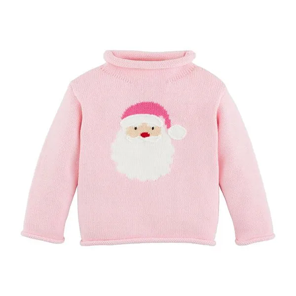 Rollneck Sweater - Pink Santa