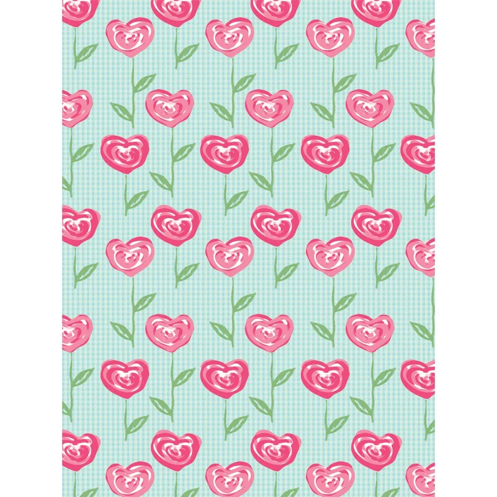 Rose Hearts Printed Backdrop