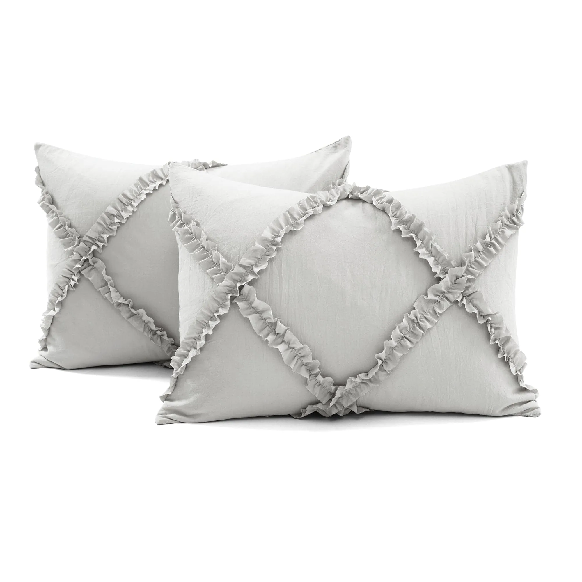 Ruffle Diamond 3 Piece Comforter Set