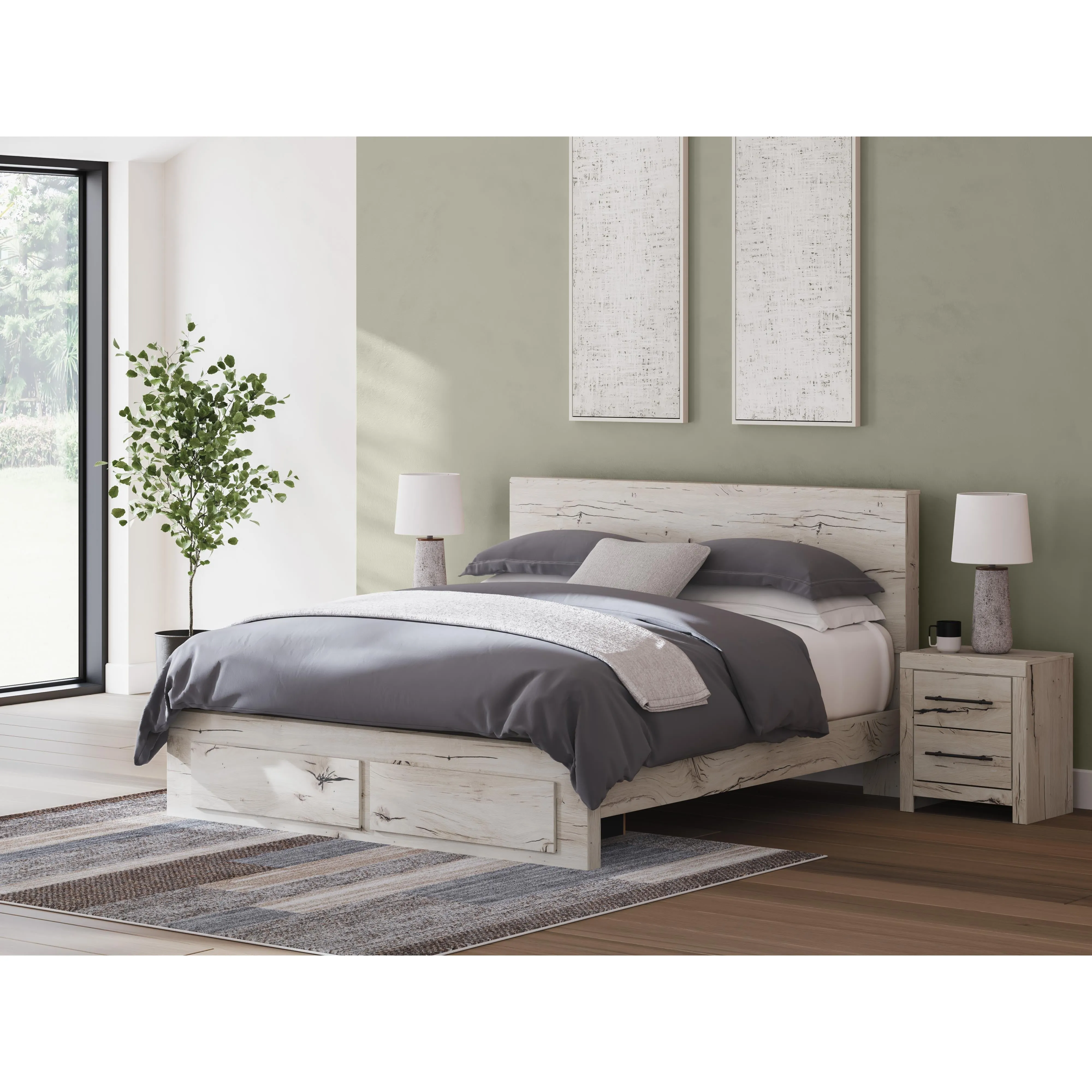 Signature Design by Ashley Lawroy King Panel Bed with Storage B2310-58/B2310-56S/B2310-95/B100-14