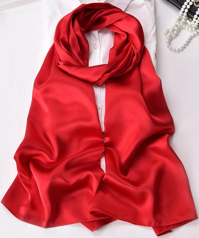 Silk Solid Color Holiday Gift Long Scarf/Shawl 170x53cm