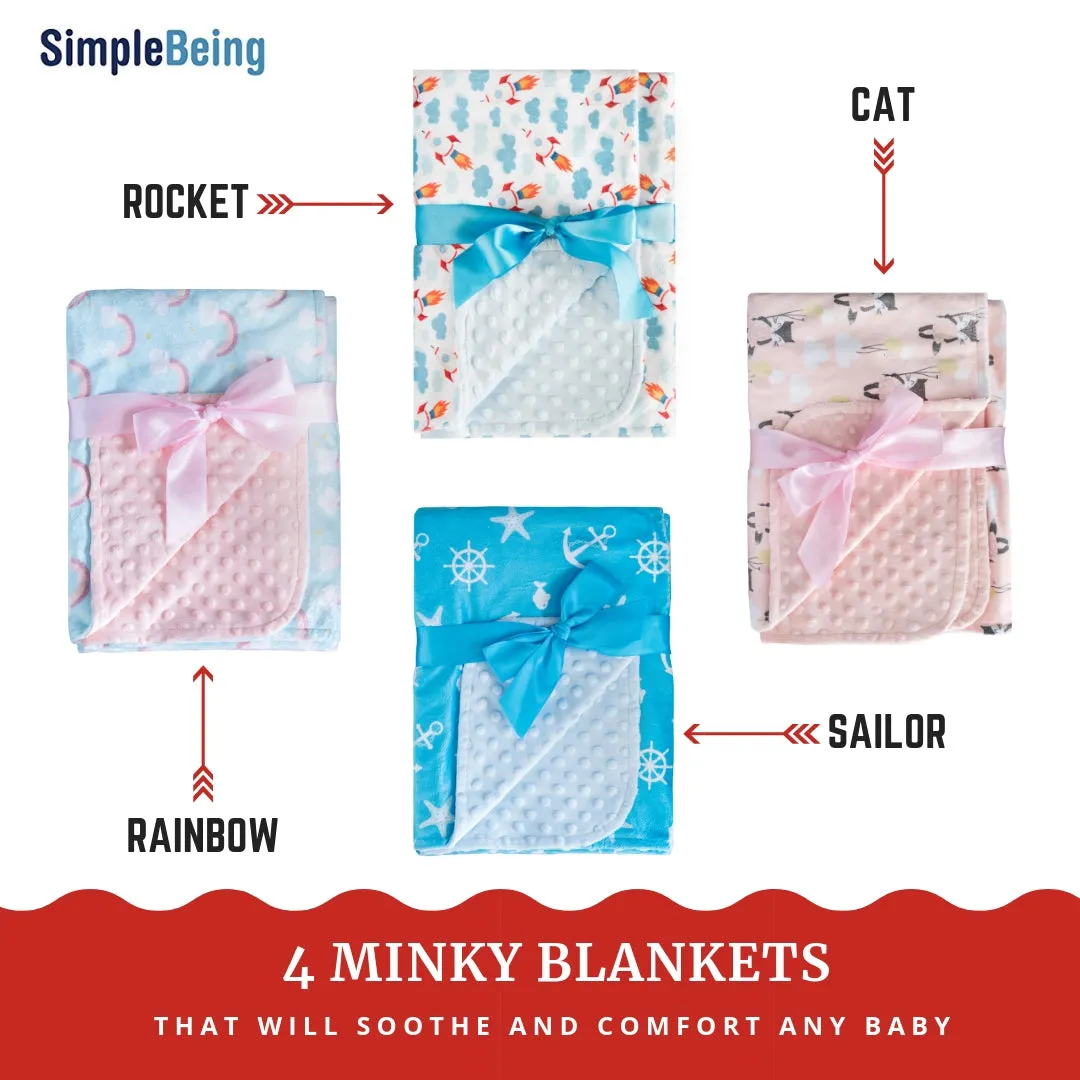 Simple Being Soft Minky Baby Blanket (Cats)